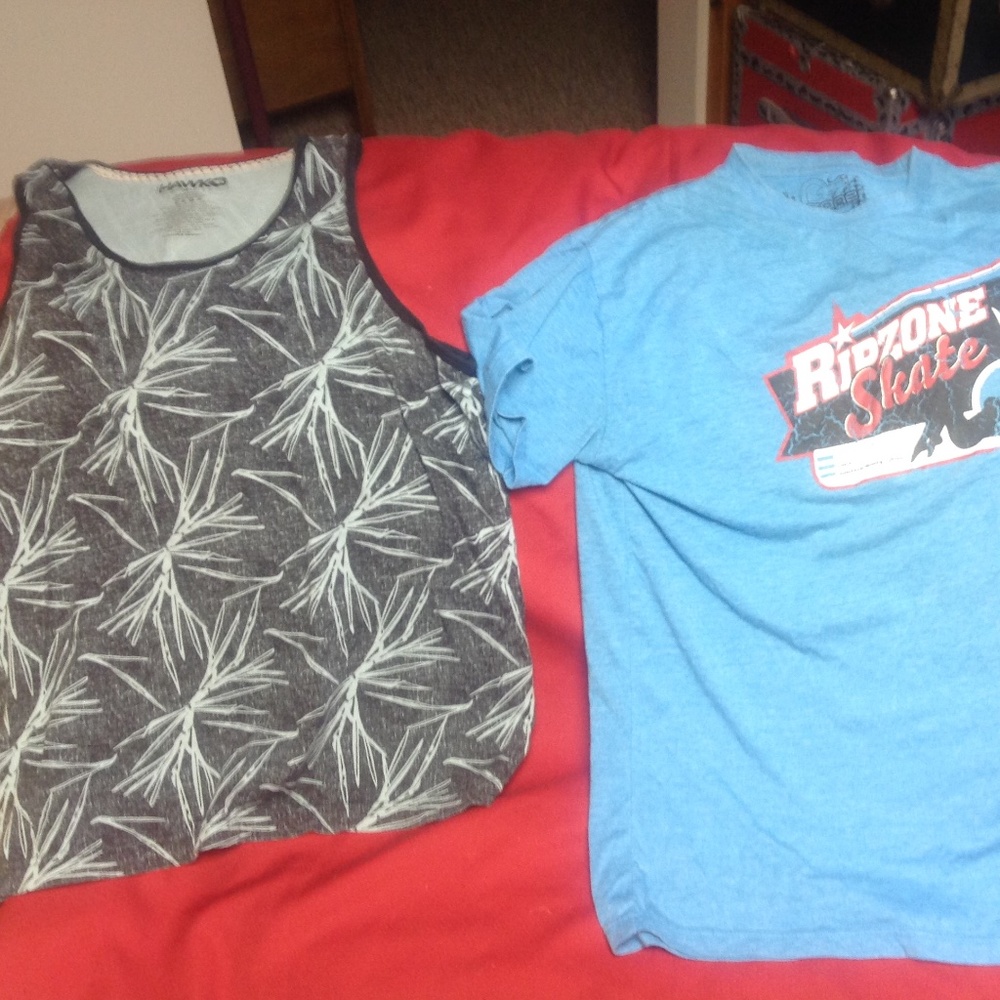 Tony Hawk tank top and Ripzone t